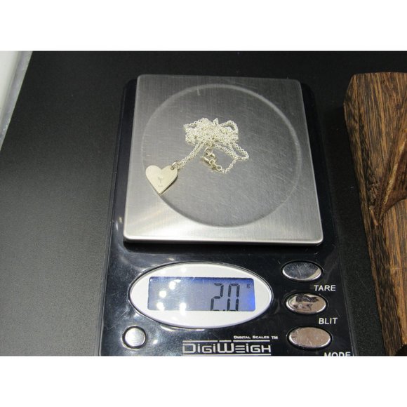 18 Inch Sterling Silver Simple Small Rustic Heart Necklace - Picture 6 of 6